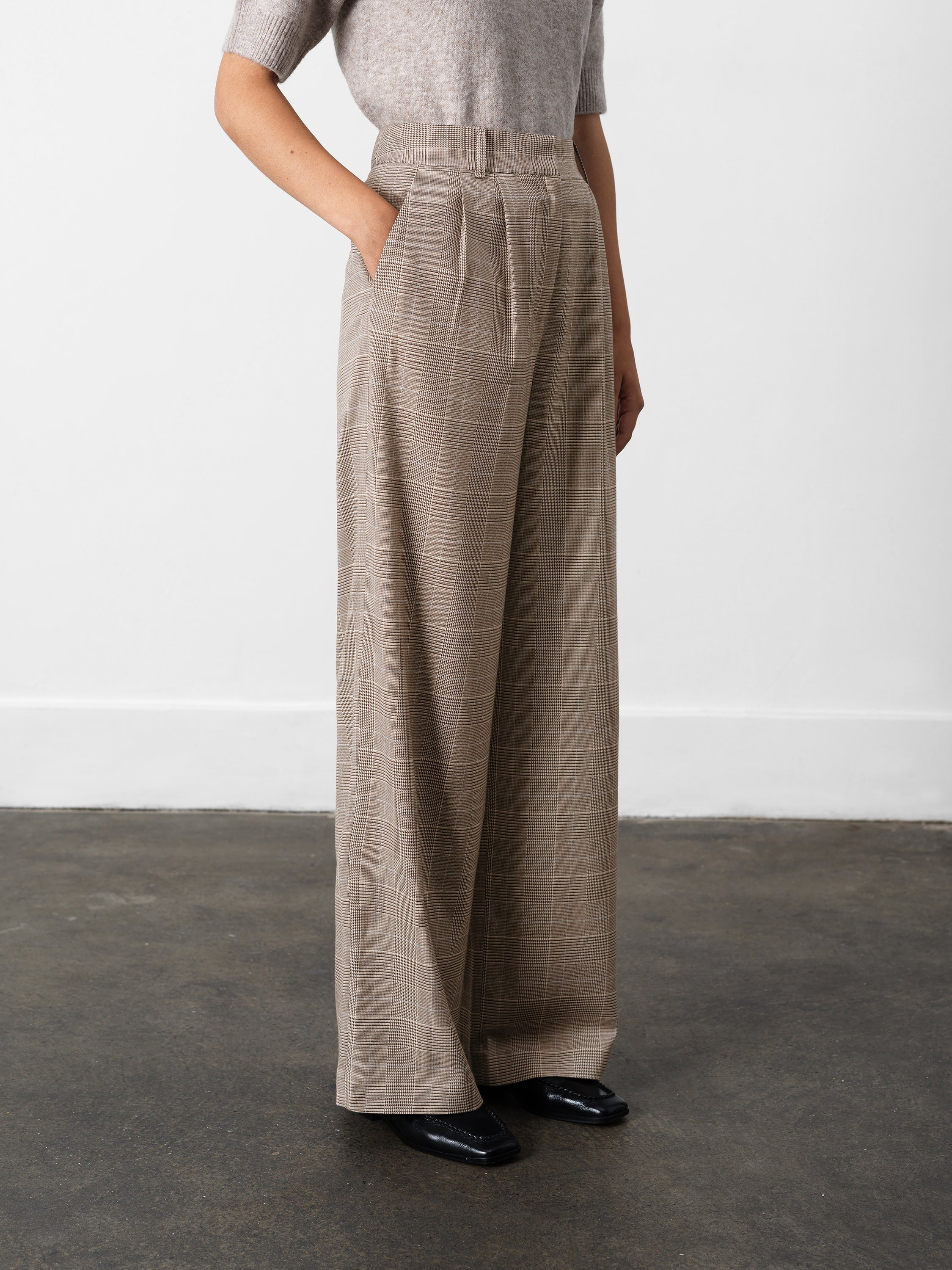 Chester Check Wide Leg Trousers