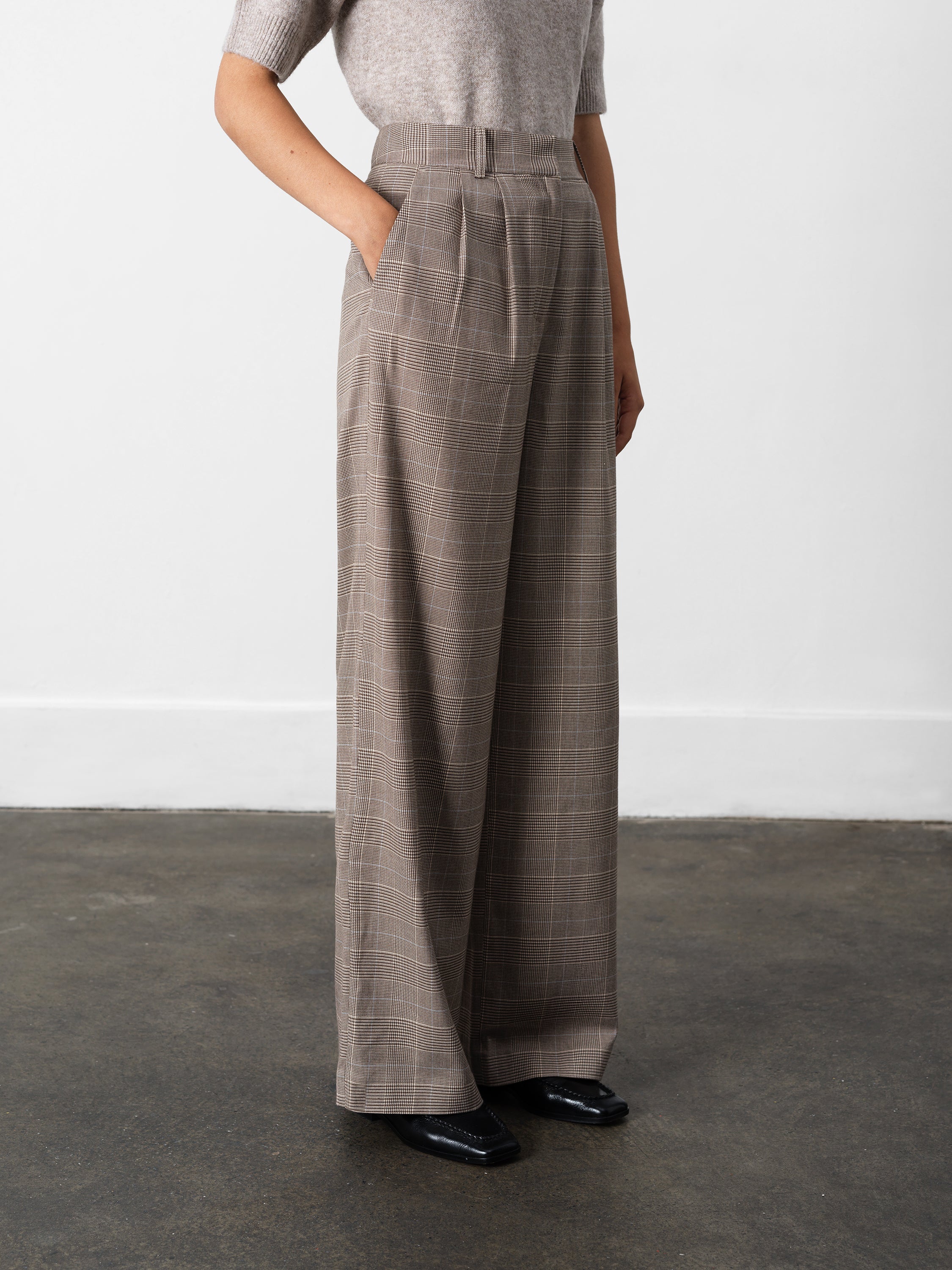 Chester Check Wide Leg Trousers