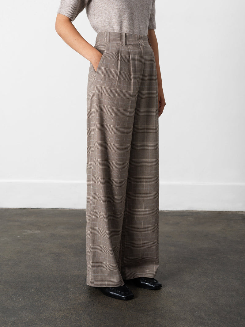Chester Check Wide Leg Trousers
