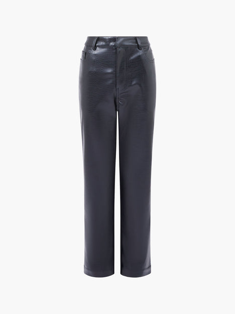 Brody Croc PU Straight Leg Trousers