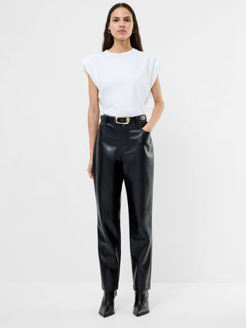 Brody Croc PU Straight Leg Trousers