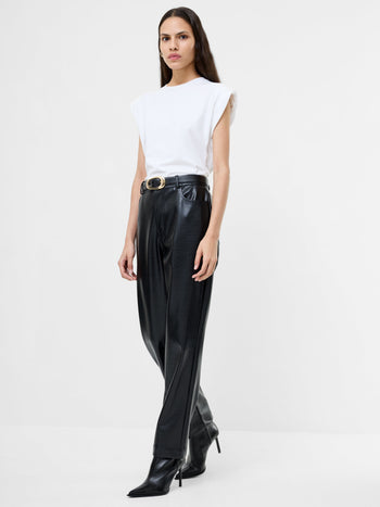 Brody Croc PU Straight Leg Trousers