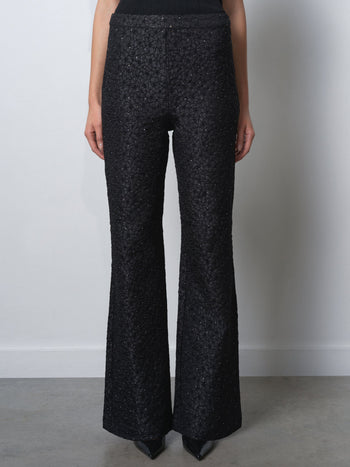 Yelena Jacquard Diamante Flared Trousers