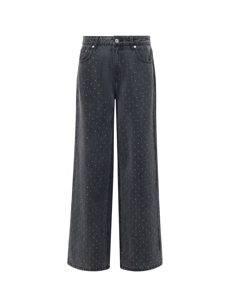 Ralphie Denim Embellished Wide Leg Jeans