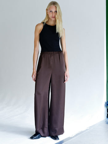 Bernadetta Satin Wide Leg Trousers
