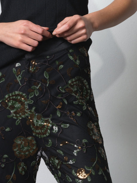 Roshene Sequin Flare Trousers