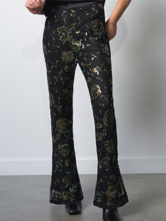 Roshene Sequin Flare Trousers