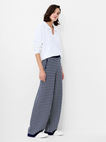 Gloria Jacquard Knit Wide Leg Trousers