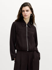 Vinnie Tailored Brown Zip Through Blouson Jacket