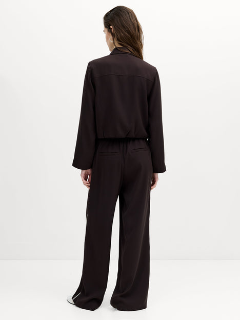 Vinnie Tailored Brown Zip Through Blouson Jacket