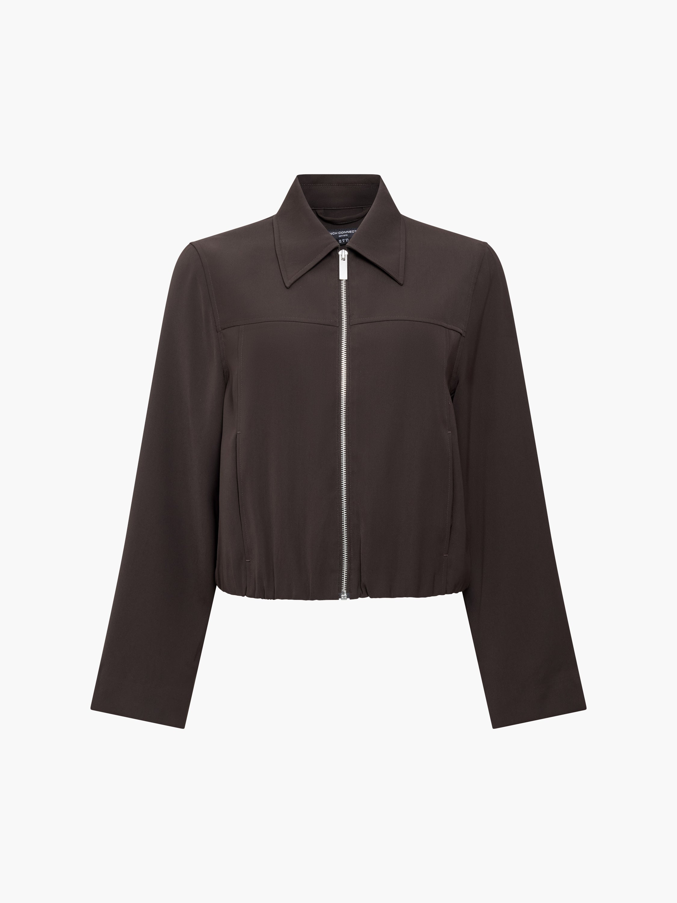Vinnie Tailored Brown Zip Through Blouson Jacket