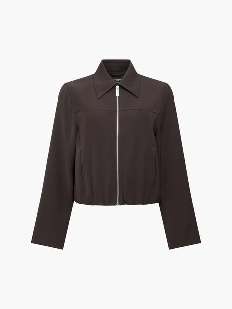Vinnie Tailored Brown Zip Through Blouson Jacket