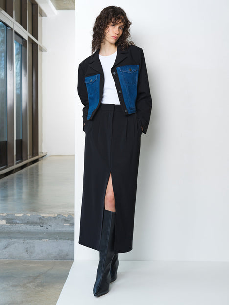 Kimberley Denim Mix Cropped Jacket