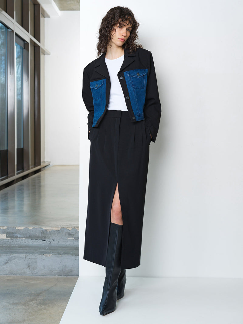 Kimberley Denim Mix Cropped Jacket