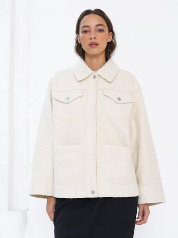 Allie Boucle Collared Jacket