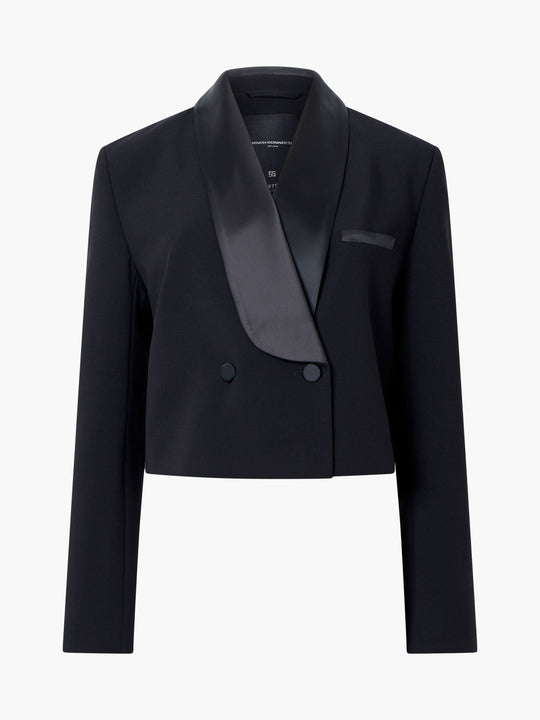 Gemma Carey Satin Tuxedo Cropped Blazer