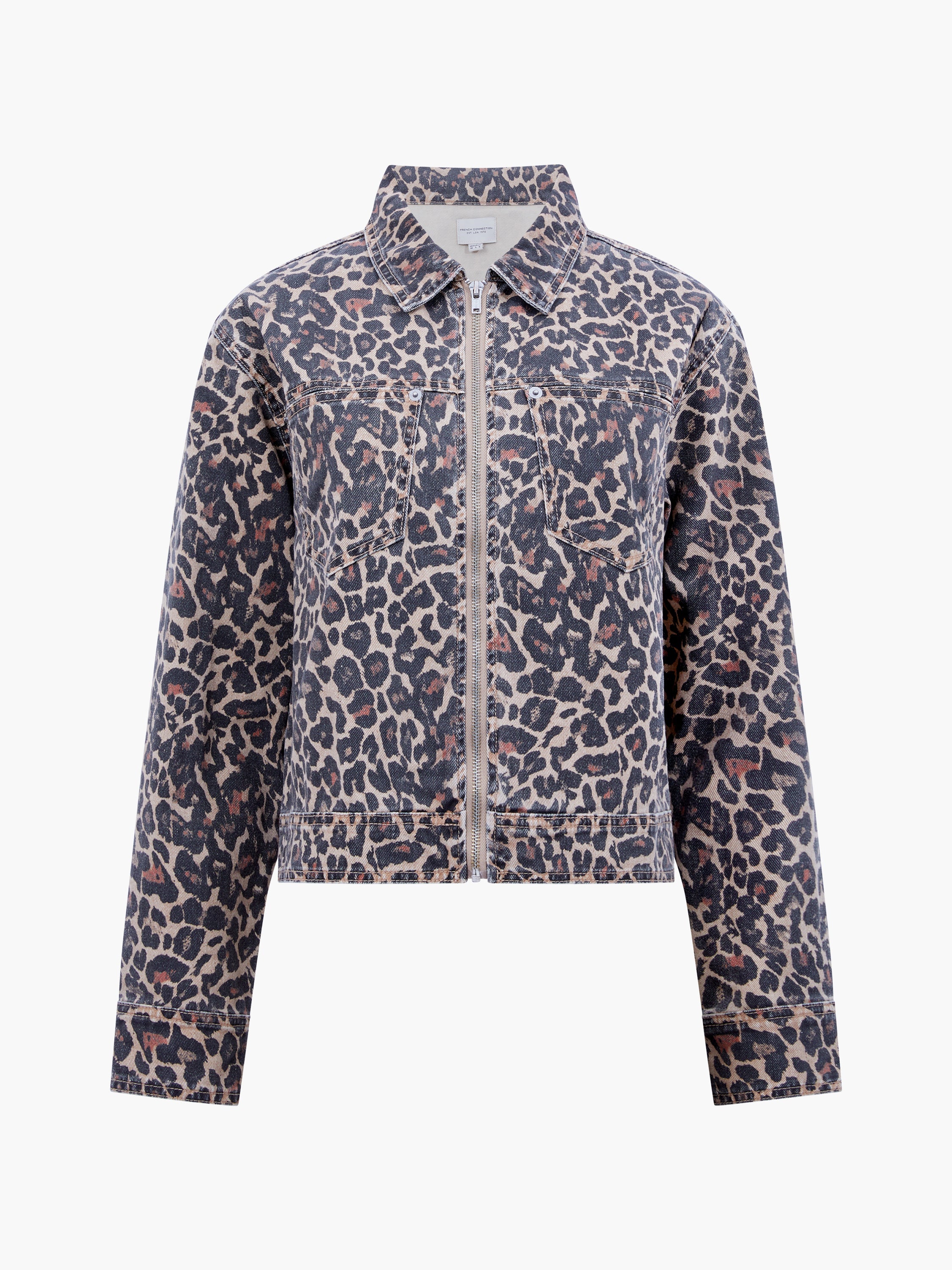 Charlie Leopard Print Denim Jacket