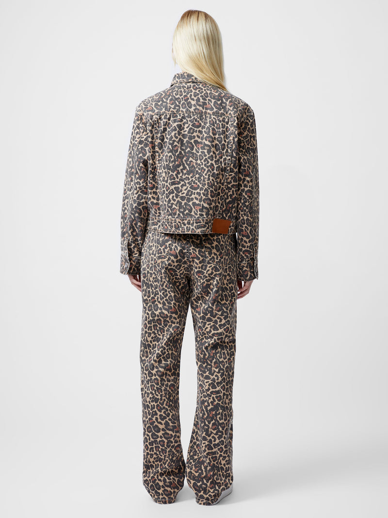 Charlie Leopard Print Denim Jacket