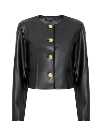 Dessa Faux Leather Cropped Jacket