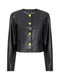 Dessa Faux Leather Cropped Jacket