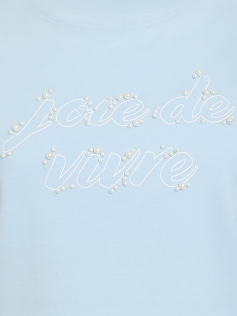 Joie De Vivre Embellished Short Sleeve T-Shirt