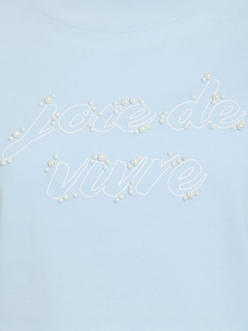 Joie De Vivre Embellished Short Sleeve T-Shirt