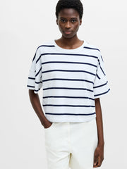 Striped Stepped Hem T-Shirt