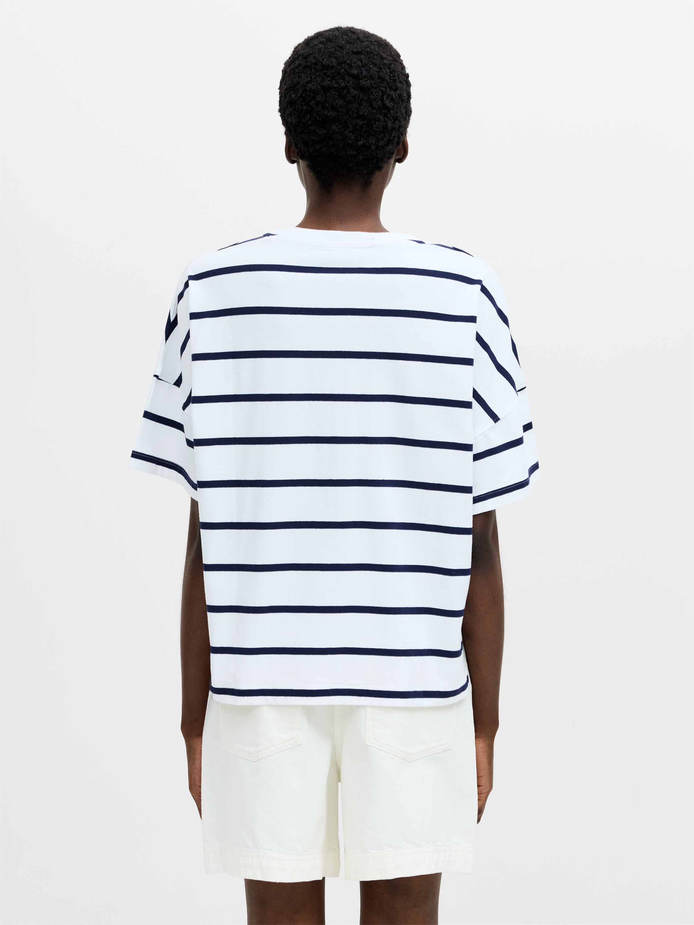 Striped Stepped Hem T-Shirt