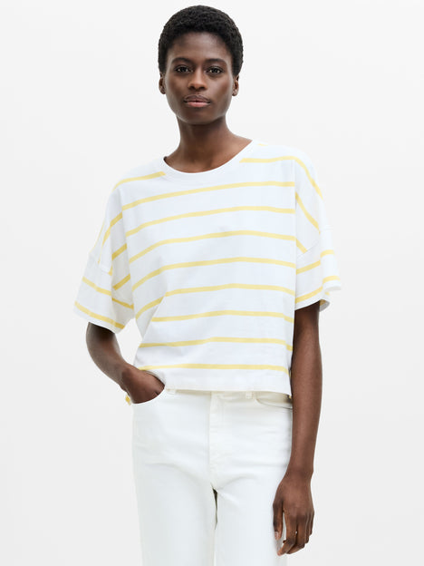 Striped Stepped Hem T-Shirt