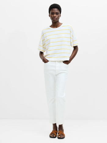 Striped Stepped Hem T-Shirt