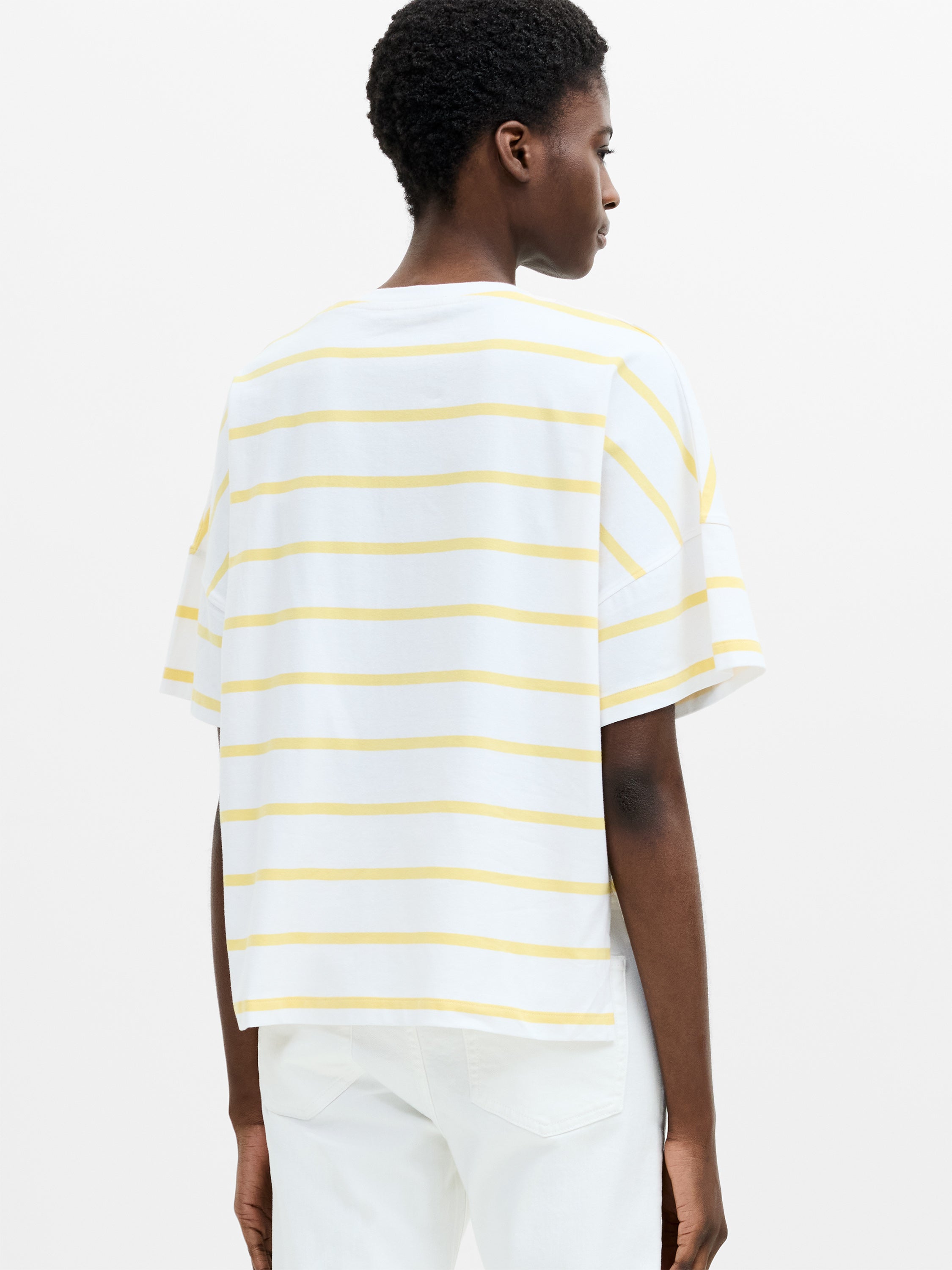 Striped Stepped Hem T-Shirt