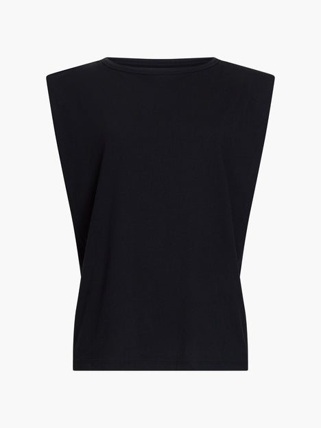Shoulder Pad Sleeveless T-Shirt
