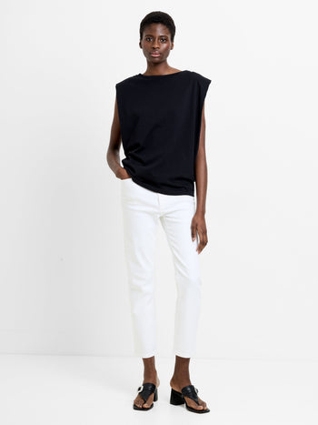 Shoulder Pad Sleeveless T-Shirt