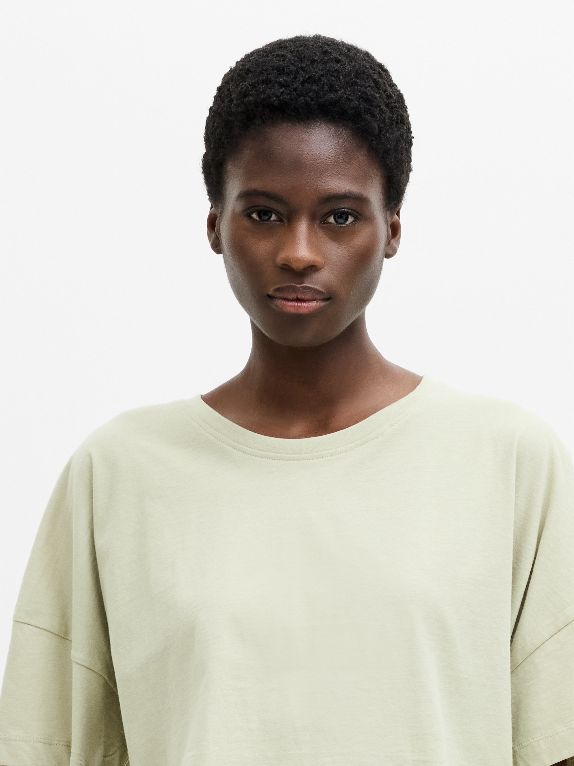 Brushed Cotton Stepped Hem T-Shirt
