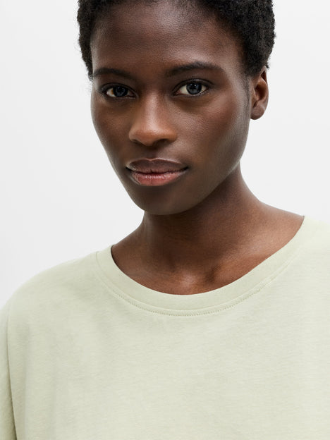 Brushed Cotton Stepped Hem T-Shirt