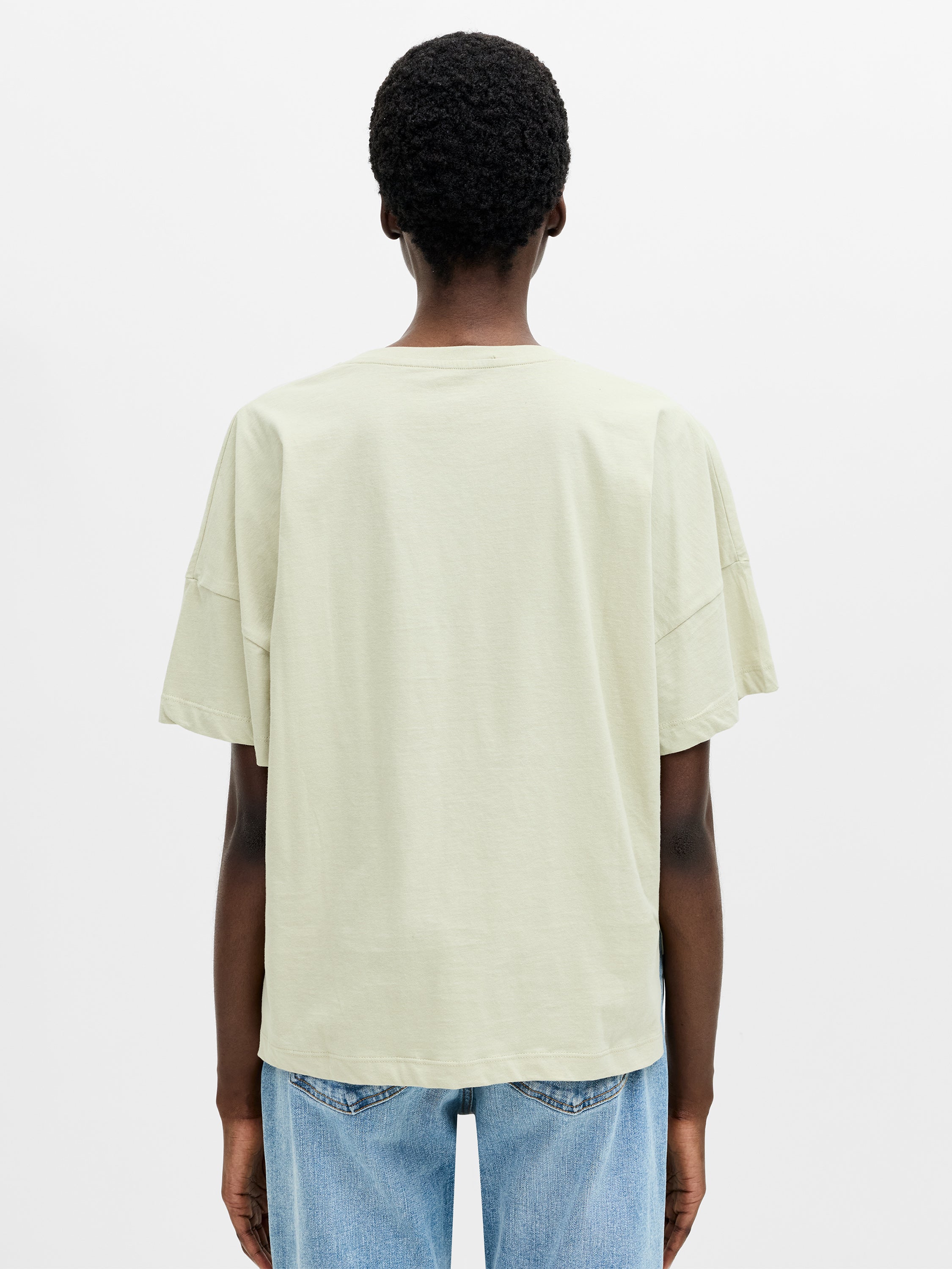 Brushed Cotton Stepped Hem T-Shirt