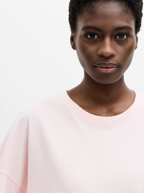 Brushed Cotton Stepped Hem T-Shirt