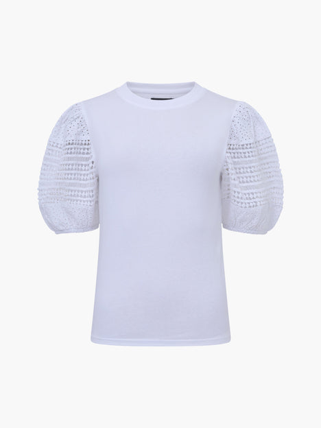 Crochet Lace Puff Sleeve Top