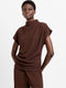 Textured Short Sleeve Ruched T-Shirt