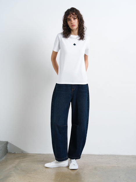 Ace of Spades Floral Embroidered Graphic T-Shirt