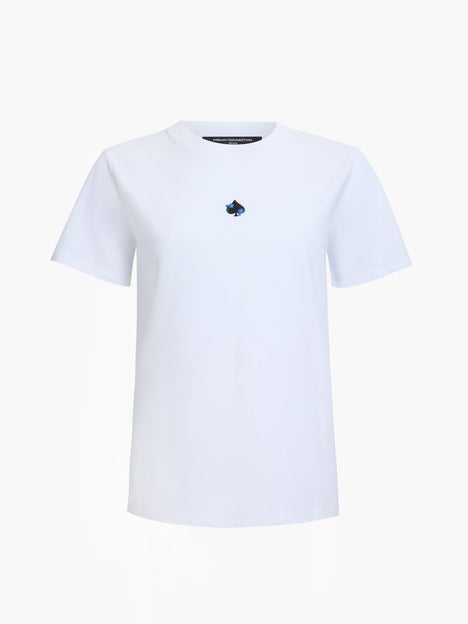 Ace of Spades Floral Embroidered Graphic T-Shirt