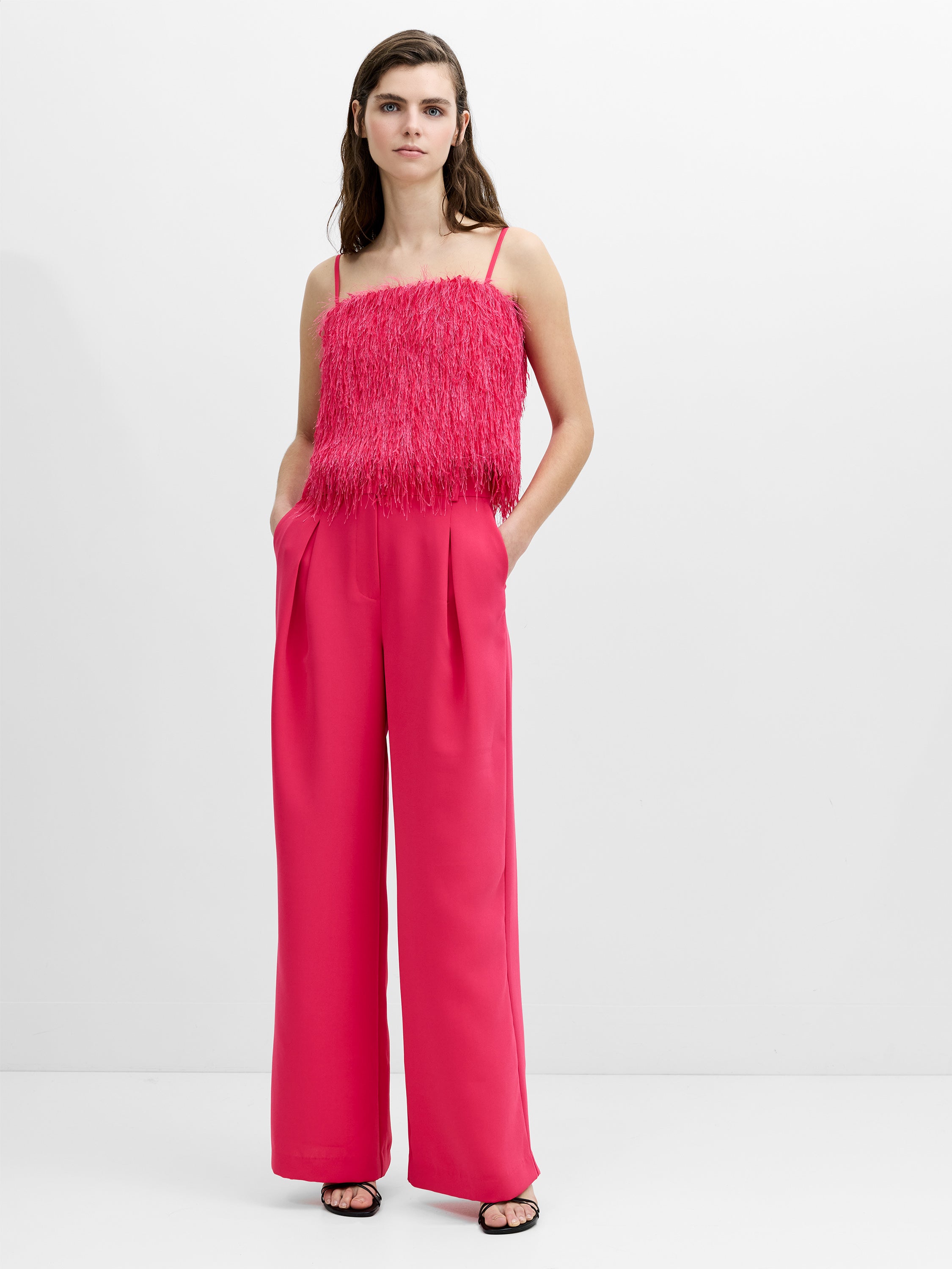 Sonia Textured Strappy Crop Top