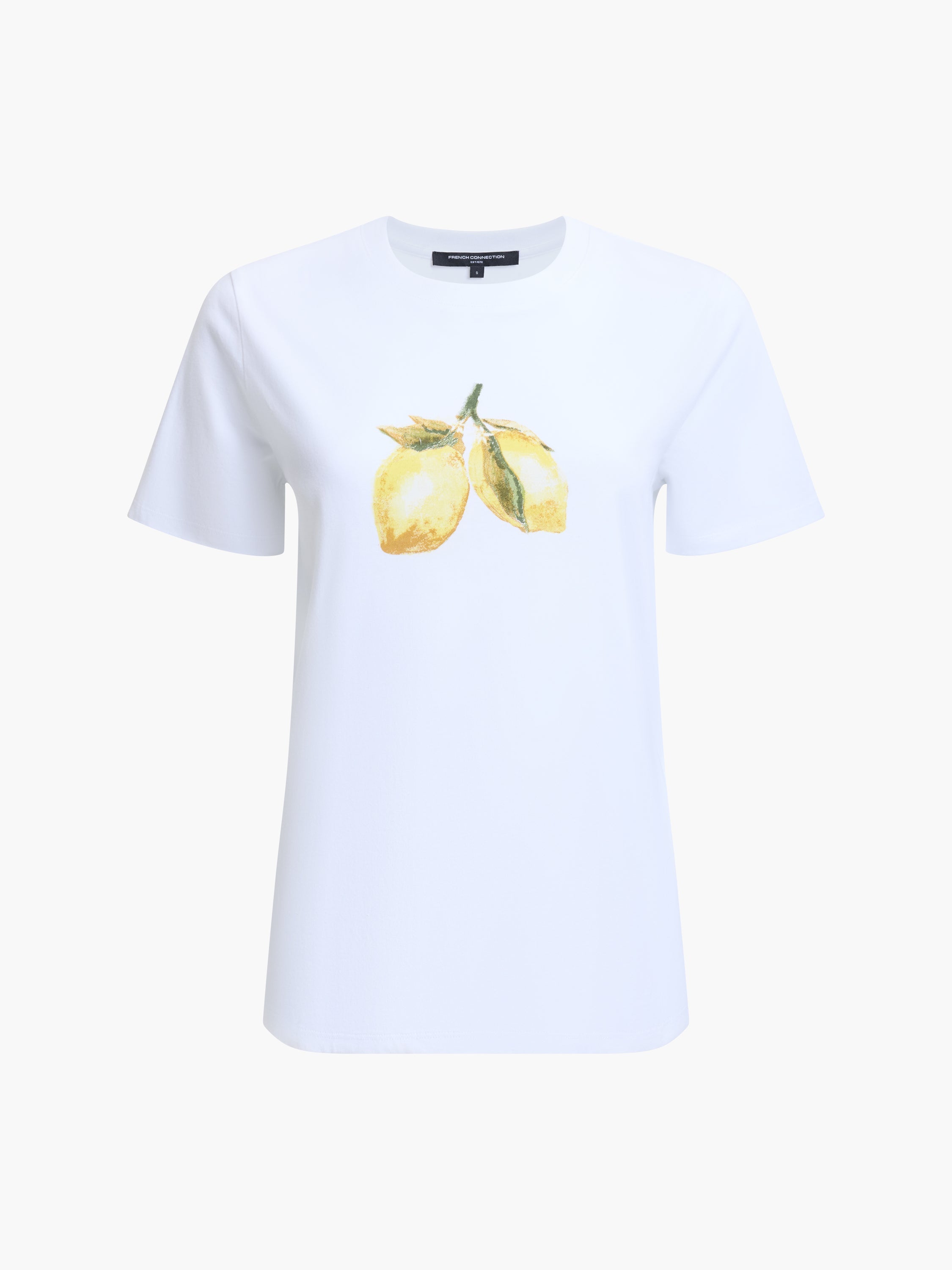 Lemons White Cotton Graphic T-Shirt