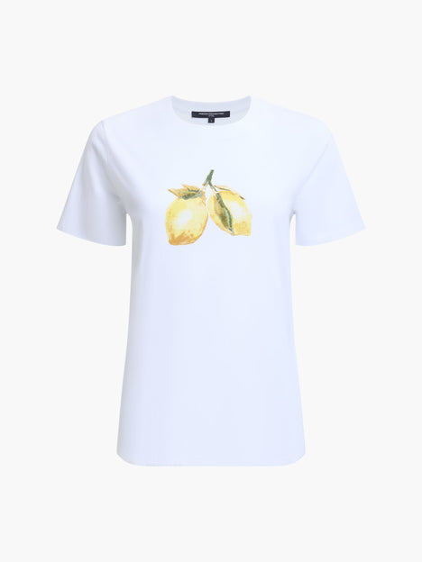 Lemons White Cotton Graphic T-Shirt
