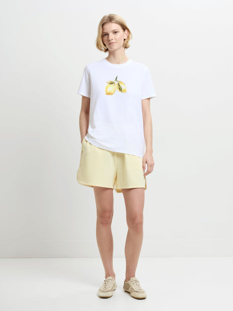 Lemons White Cotton Graphic T-Shirt