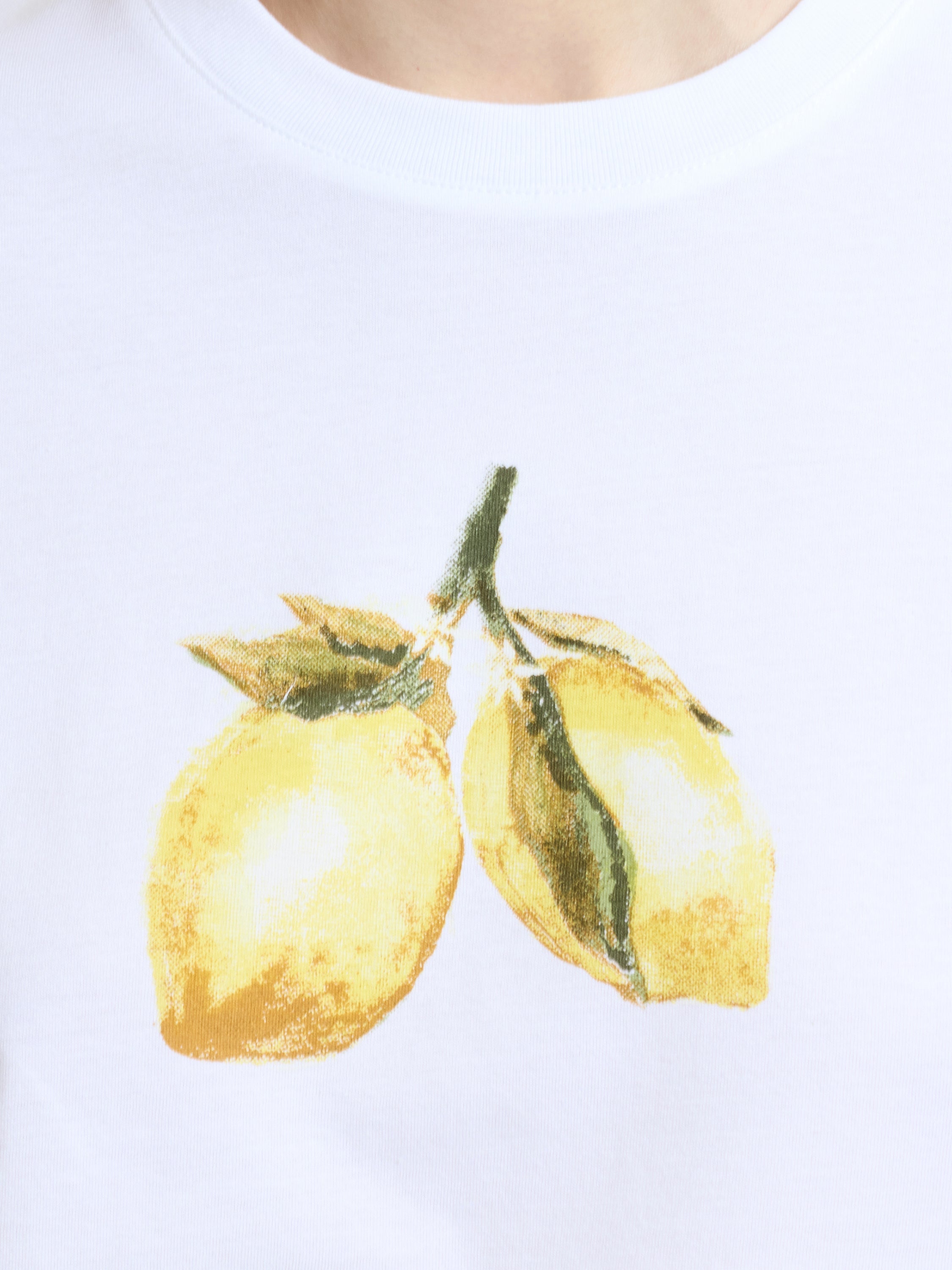 Lemons White Cotton Graphic T-Shirt