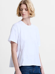 Rallie White Asymmetric Peplum T-Shirt