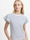 Aliyana Jersey Striped Ruffled Sleeves T-Shirt