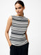 Sasia Rib Stripe Fitted Top