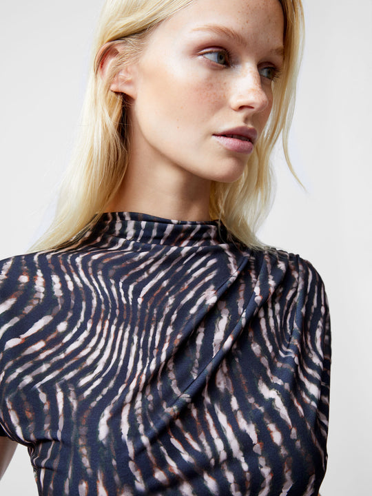 Zina Portia Cap Sleeve Printed Top
